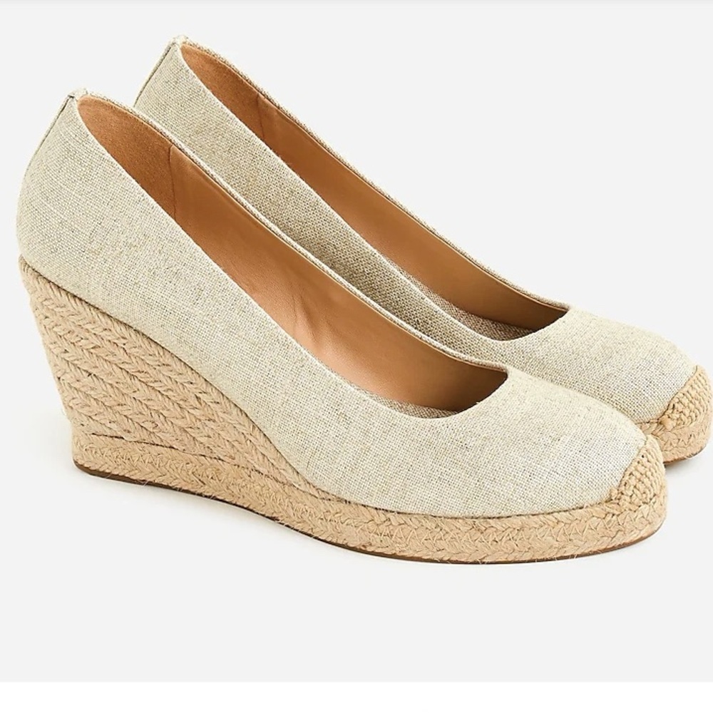 JCrew Metallic Gold Seville Espadrille Sz 7.5